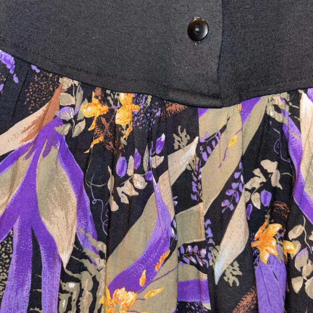 Vintage By Choice Black and Purple Floral Romper - Picture 2 of 4